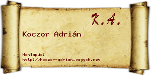 Koczor Adrián névjegykártya